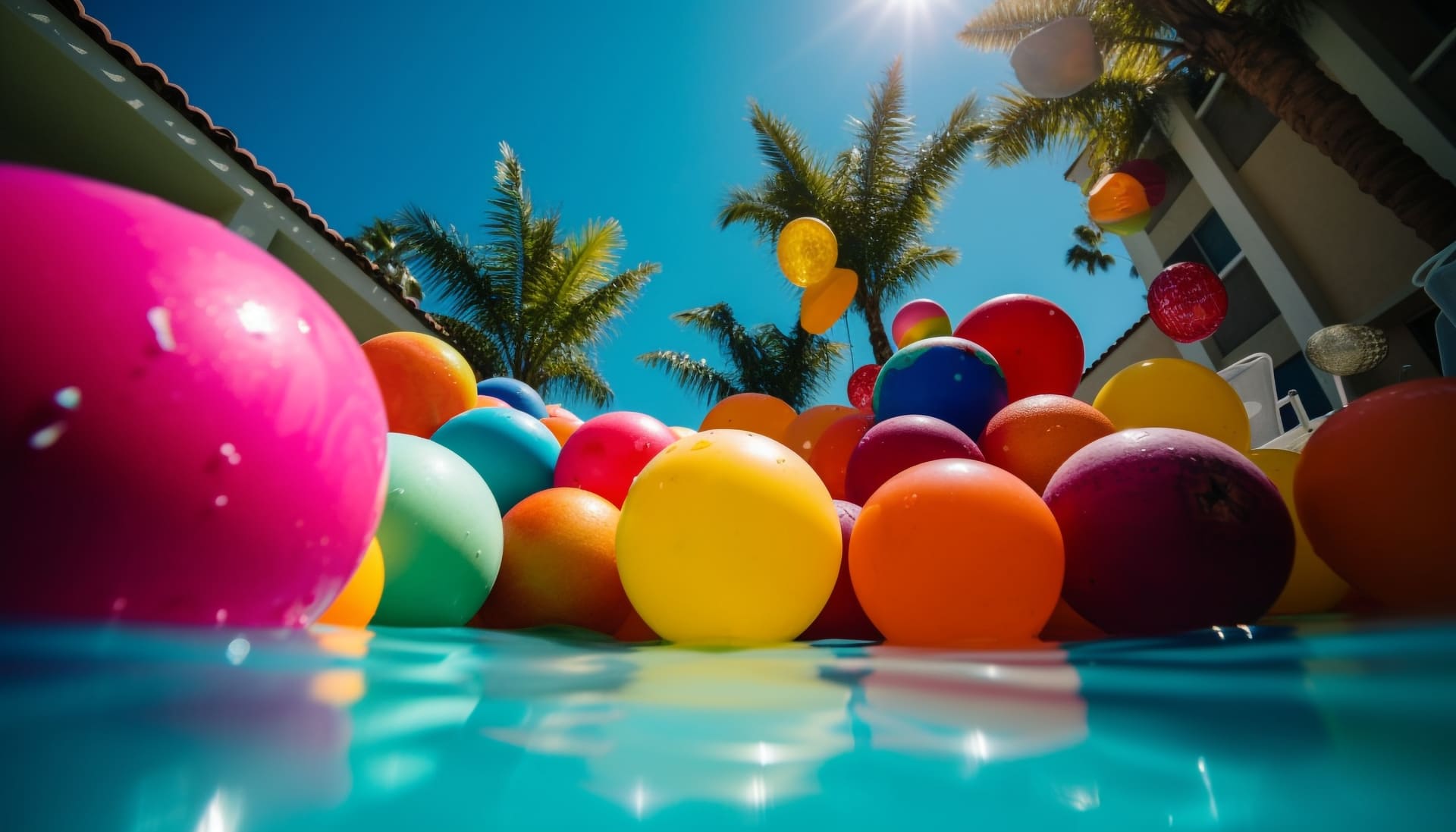 bolas de colores para la piscina