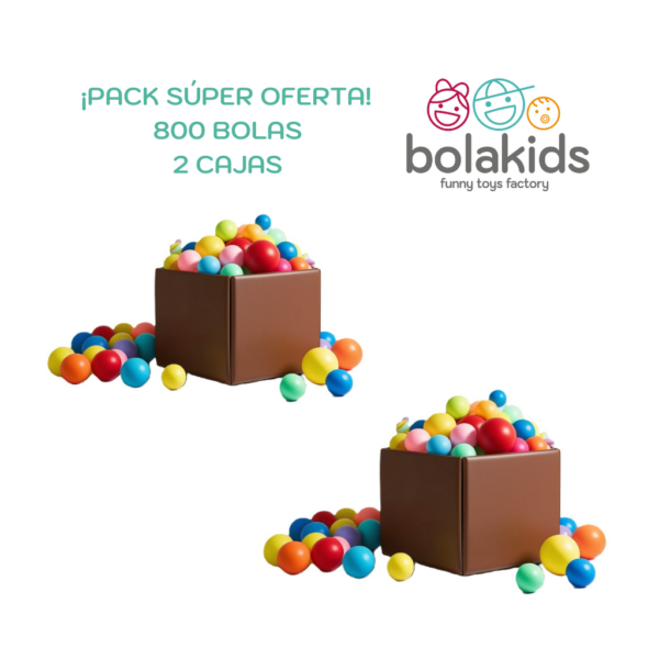 PACK 2 CAJAS 800 BOLAS BOLAKIDS