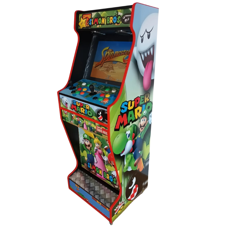 Máquina arcade retro personalizada Bolakids con vinilo brillante y joystick estilo americano